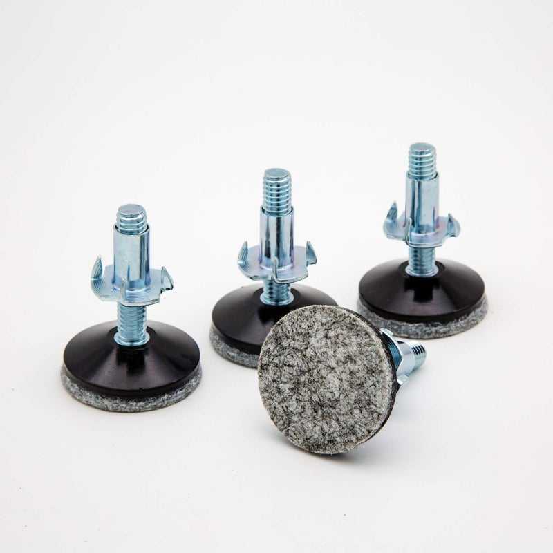 CSFMC Adjustable Leg on Solid Wood Furniture Feet,Table and Chair Levelers Legs,5/16 in Bolt, 1.5 in Base Diameter (4 pcs) - Image 1